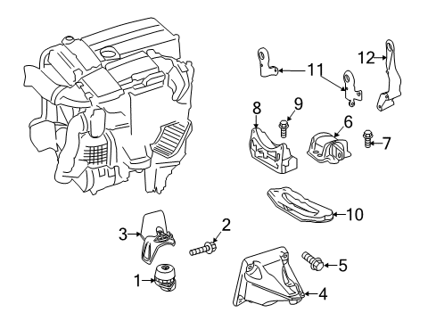 2013 Mercedes-Benz C250 Engine & Trans Mounting Diagram 2