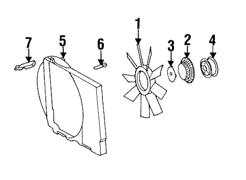1999 Mercedes-Benz S320 Cooling System, Radiator, Water Pump, Cooling Fan Diagram 1