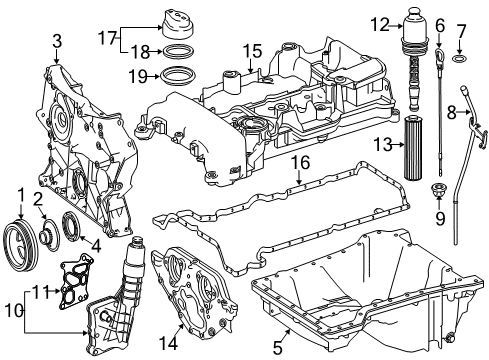 2015 Mercedes-Benz SLK250 Engine Parts & Mounts, Timing, Lubrication System Diagram 1
