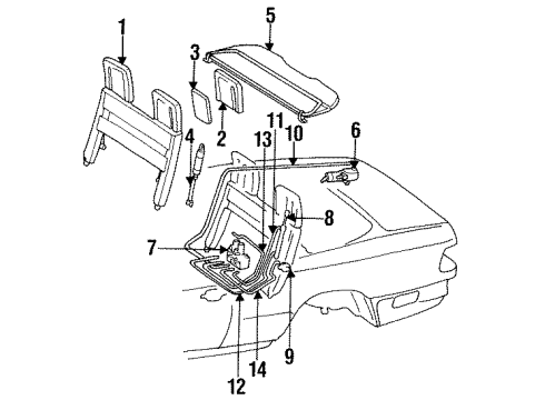1995 Mercedes-Benz E320 Roll Bar & Headrest Assembly