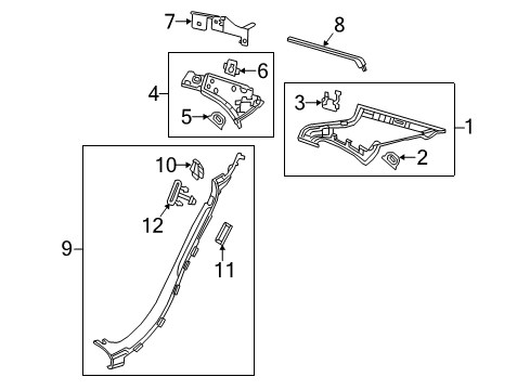 2015 Mercedes-Benz S63 AMG Interior Trim - Quarter Panels Diagram 2