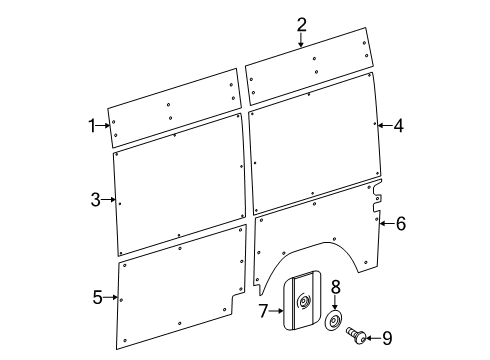 2022 Mercedes-Benz Sprinter 2500 Interior Trim - Side Panel Diagram 5