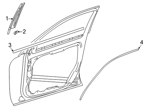 2022 Mercedes-Benz GLE63 AMG S Exterior Trim - Front Door Diagram 1