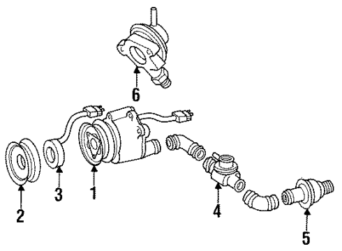 1995 Mercedes-Benz E320 Emission Components Diagram 1
