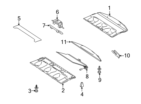 TRIM REAR SHELF Diagram for 221-690-11-00-9E63