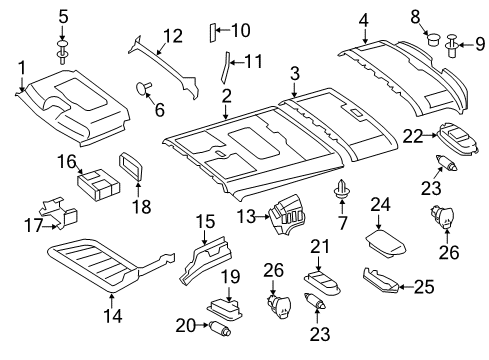 2012 Mercedes-Benz Sprinter 2500 Interior Trim - Roof Diagram 2