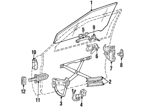 1987 Mercedes-Benz 260E Front Door - Glass & Hardware