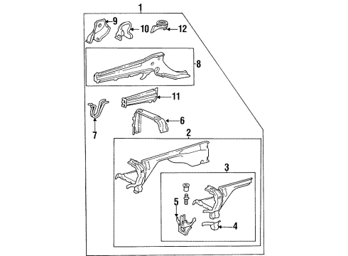 1993 Mercedes-Benz 190E Structural Components & Rails