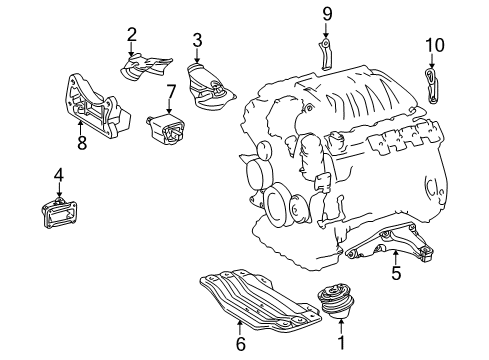 2000 Mercedes-Benz CL500 Engine & Trans Mounting