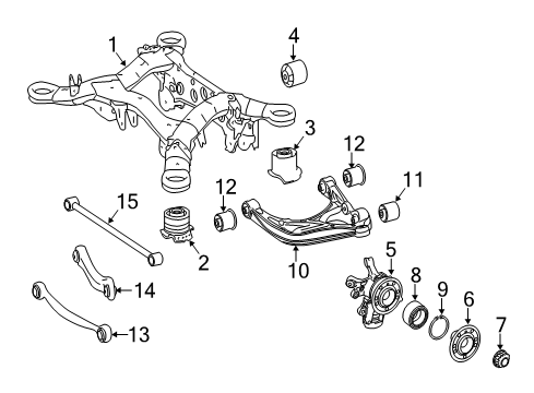 2013 Mercedes-Benz ML63 AMG Rear Suspension, Control Arm Diagram 1