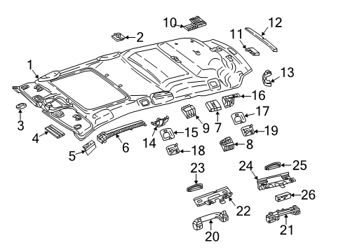 2018 Mercedes-Benz E63 AMG S Interior Trim - Roof Diagram 1