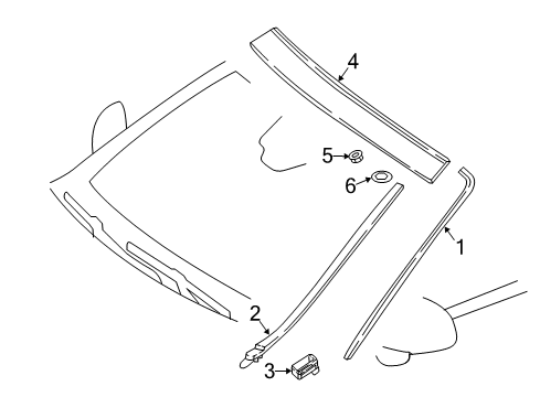 2022 Mercedes-Benz E53 AMG Exterior Trim - Roof Diagram 1