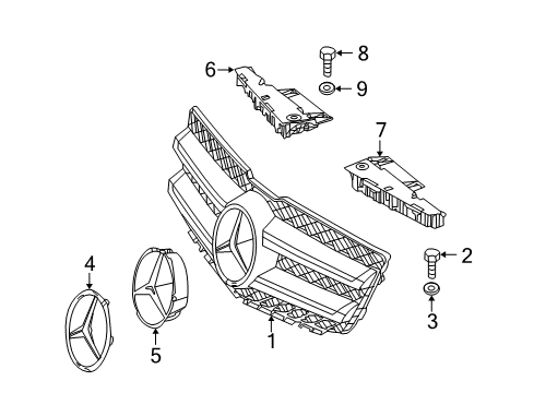 2010 Mercedes-Benz GLK350 Grille & Components
