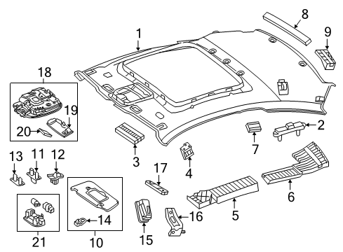 2021 Mercedes-Benz C63 AMG Interior Trim - Roof Diagram 2