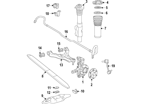 2018 Mercedes-Benz Sprinter 3500 Front Suspension, Control Arm, Stabilizer Bar Diagram 3