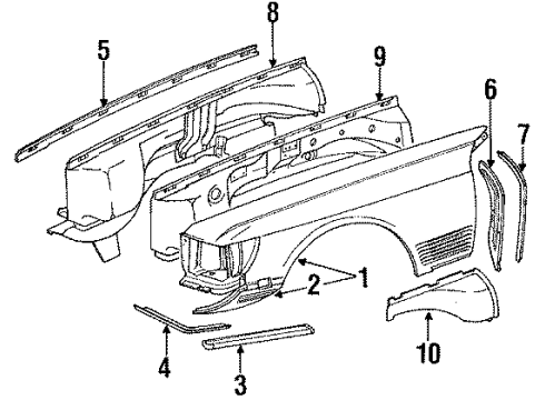 Mercedes-Benz 107-620-51-61 Apron Assembly 107-620-51-61 Mercedes-Benz Apron Assembly