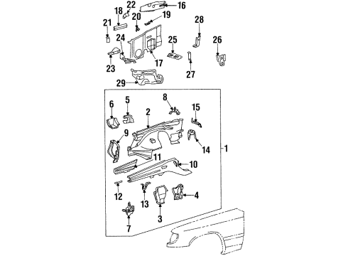 Mercedes-Benz 124-626-01-30 Reinforcement Mercedes-Benz 124-626-01-30 Reinforcement