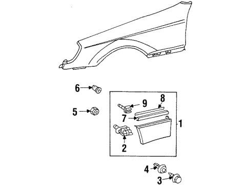 Mercedes-Benz 140-990-03-50 Molding Assembly Nut 140-990-03-50 Mercedes-Benz Molding Assembly Nut