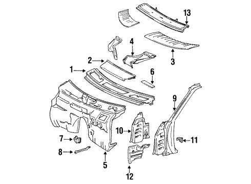 Mercedes-Benz 123-630-15-10 Cowl Side Panel Mercedes-Benz 123-630-15-10 Cowl Side Panel