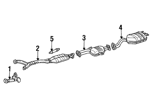 Mercedes-Benz 140-490-05-15 Muffler W/Tpipe 140-490-05-15 Mercedes-Benz Muffler W/Tpipe