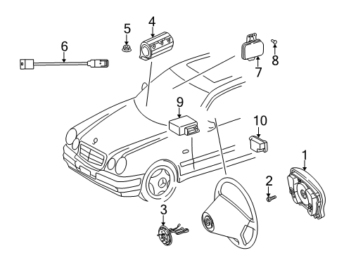 Mercedes-Benz 208-820-30-10 Passenger Discriminating Sensor 208-820-30-10 Mercedes-Benz Passenger Discriminating Sensor