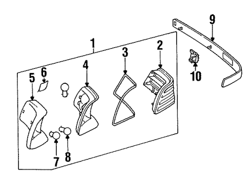 Mercedes-Benz 140-820-06-64 Tail Lamp Assembly 140-820-06-64 Mercedes-Benz Tail Lamp Assembly