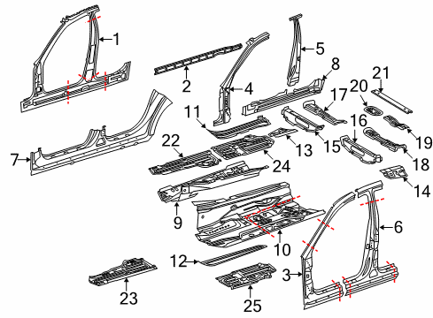 Mercedes-Benz 211-637-13-20 Hinge Pillar 211-637-13-20 Mercedes-Benz Hinge Pillar