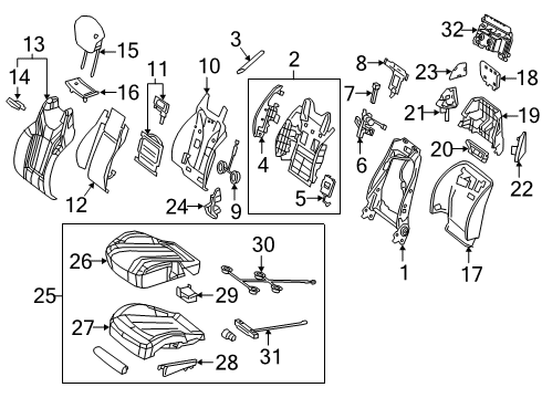Mercedes-Benz 217-910-18-14-64 PADDING, FRT. SEAT BACKR.