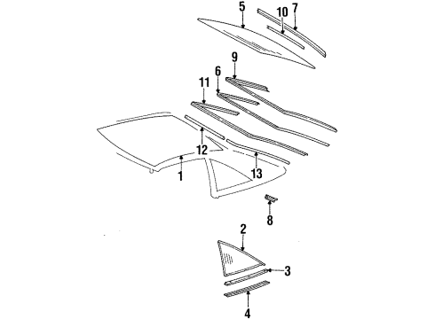 Mercedes-Benz 129-790-05-90 Quarter Glass Mercedes-Benz 129-790-05-90 Quarter Glass