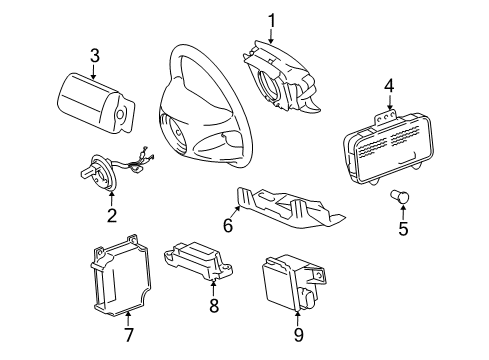 Mercedes-Benz 230-860-06-02-7379 Driver Inflator Module 230-860-06-02-7379 Mercedes-Benz Driver Inflator Module