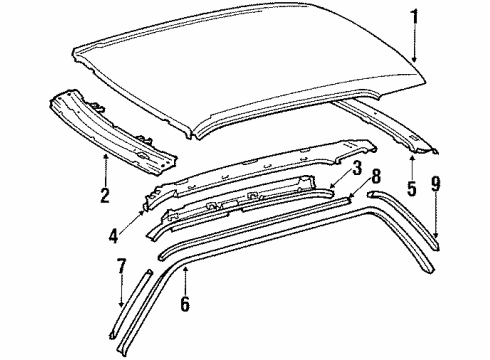 Mercedes-Benz 126-637-10-47 Side Rail 126-637-10-47 Mercedes-Benz Side Rail