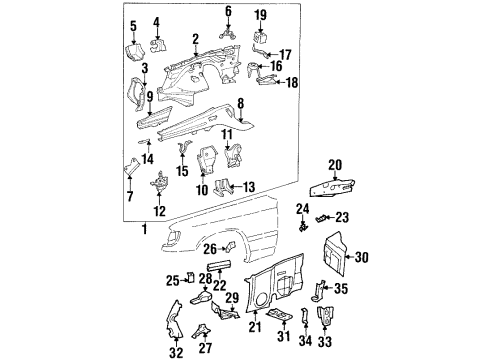 Mercedes-Benz 124-620-17-50 Apron Panel Mercedes-Benz 124-620-17-50 Apron Panel