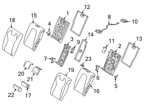 Mercedes-Benz 118-920-55-00-8W90 OUTER COV., RR SEAT BACKR