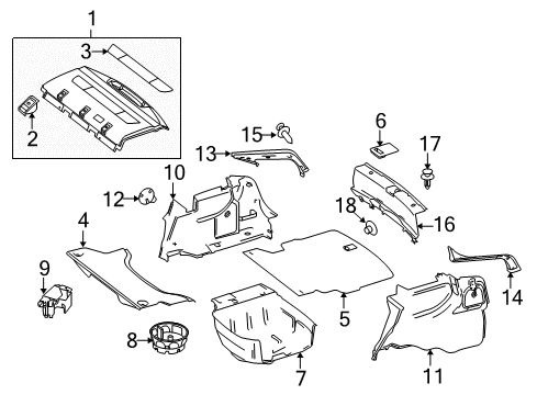 Mercedes-Benz 204-690-61-00-8R57 TRIM REAR SHELF Mercedes-Benz 204-690-61-00-8R57 TRIM REAR SHELF