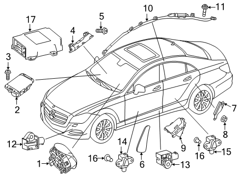 000-860-42-00-8R23 Mercedes-Benz Driver Inflator Module