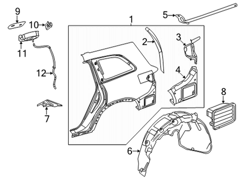 Mercedes-Benz 167-630-39-05 Quarter Panel, Rear Left Outer Mercedes-Benz 167-630-39-05 Quarter Panel, Rear Left Outer