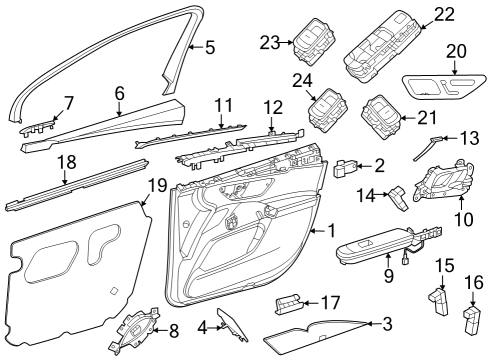 294-727-00-00-1D03 Mercedes-Benz Door Trim Panel Cap