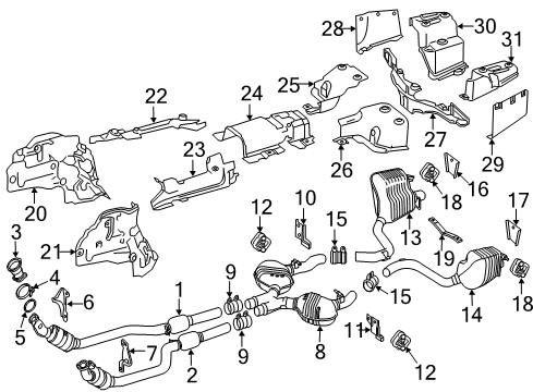 Mercedes-Benz 231-490-08-21 Muffler 231-490-08-21 Mercedes-Benz Muffler