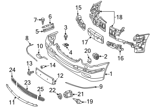 Mercedes-Benz 209-885-04-53 Outer Grille 209-885-04-53 Mercedes-Benz Outer Grille
