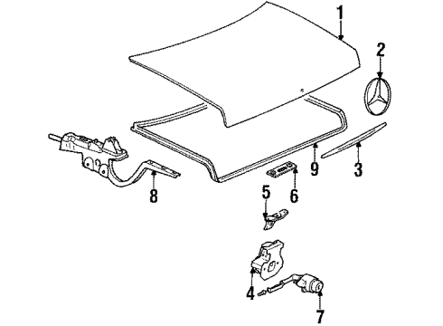 Mercedes-Benz 126-750-03-87 Hinge 126-750-03-87 Mercedes-Benz Hinge