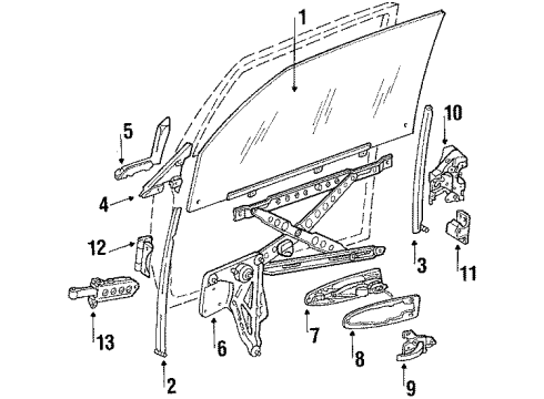 Mercedes-Benz 126-720-11-18 Glass 126-720-11-18 Mercedes-Benz Glass