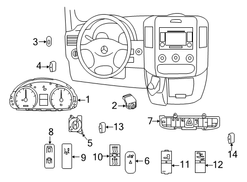 Mercedes-Benz 906-900-38-01 INSTRUMENT CLUSTER