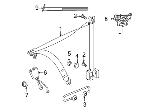 Mercedes-Benz 207-860-01-82-64 SEAT BELT FEEDER Mercedes-Benz 207-860-01-82-64 SEAT BELT FEEDER