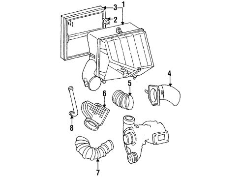 Mercedes-Benz 140-528-04-04 Inlet Duct 140-528-04-04 Mercedes-Benz Inlet Duct