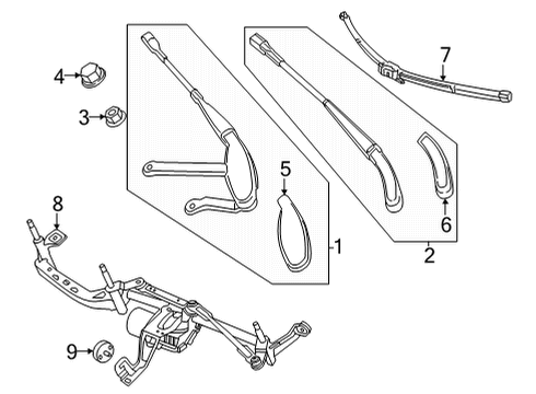 Mercedes-Benz 297-820-52-01 WIPER ARM