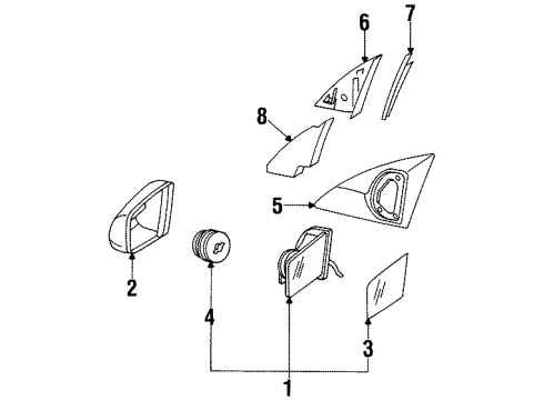Mercedes-Benz 210-810-21-16 Mirror Assembly 210-810-21-16 Mercedes-Benz Mirror Assembly