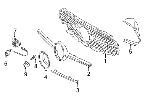Mercedes-Benz 000-888-07-00 Emblem Mount Plate 000-888-07-00 Mercedes-Benz Emblem Mount Plate