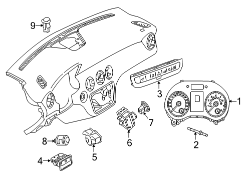 Mercedes-Benz 242-905-32-00-2A17 Hazard Switch Mercedes-Benz 242-905-32-00-2A17 Hazard Switch