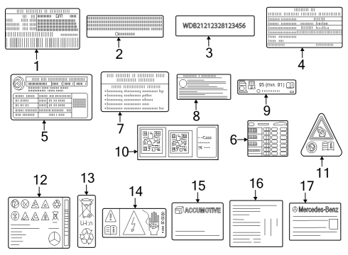 Mercedes-Benz 177-221-88-00 INFORMATION LABEL Mercedes-Benz 177-221-88-00 INFORMATION LABEL