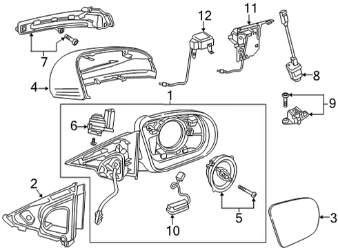 253-810-21-04 Mercedes-Benz MIRROR FRAME